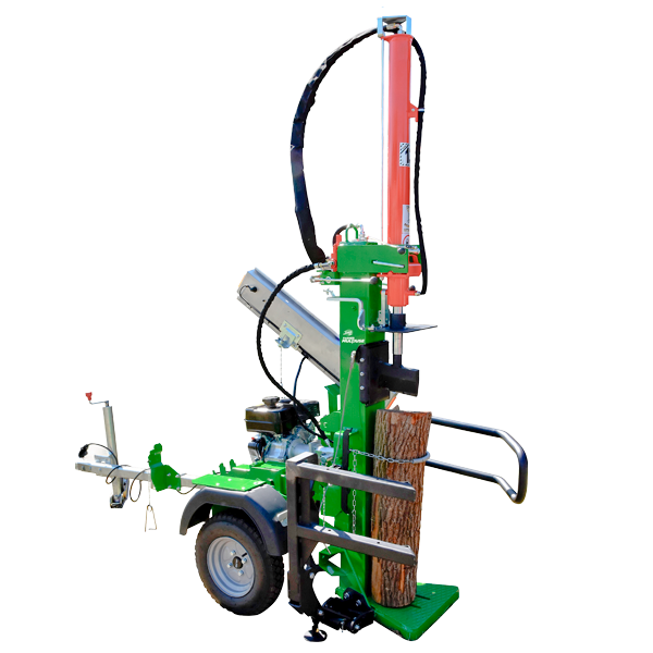 Vertical log splitter / horizontal transport